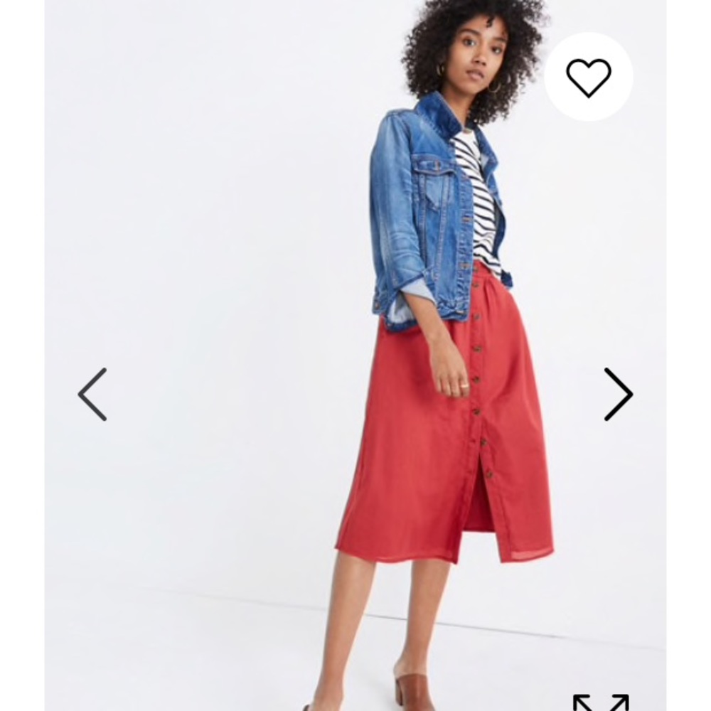 Madewell Palisade Button Front midi skirt